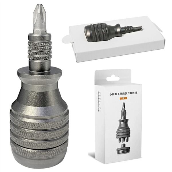 7 i 1 Mini Skrutrekker Titanium Skrutrekker 1/4 Tommers Magnetisk Torx Skrutrekker Bits Sett Hjem Reparasjonsverktøy