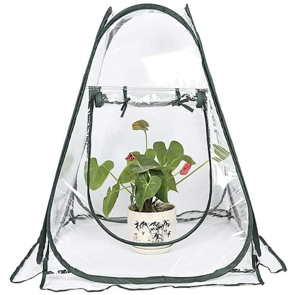 Minidrivhustelt, Balkonhave Drivhus, Mini PVC Drivhus, Pop Up Mini Bærbar Haveplanteovertræk til Indendørs, Udendørs, Have, Blomst