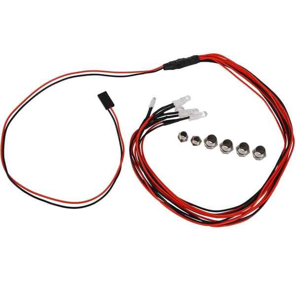 6 LED-lyssæt 2 hvide 2 røde 2 blå til RC-bil 1/10 1/8 SCX10 D90