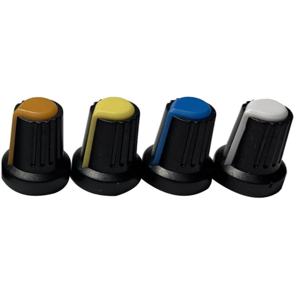 120PCS Potentiometer Knob Kit Plastknapper Hette 6Mm Diameter Akselhull Potentiometer Knapper Hetter