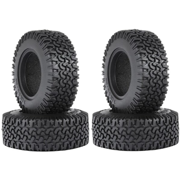 4 kpl 76mm 1.55 Metalli Beadlock -vanne ja rengassarja 1/10 RC Crawler -autoon Axial Jr D90, musta + punainen vanne