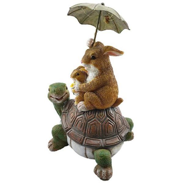 Skildpadde Statue Have Statue Kanin Paraply Harpiks Dyr Statue Harpiks Håndværk Dekoration