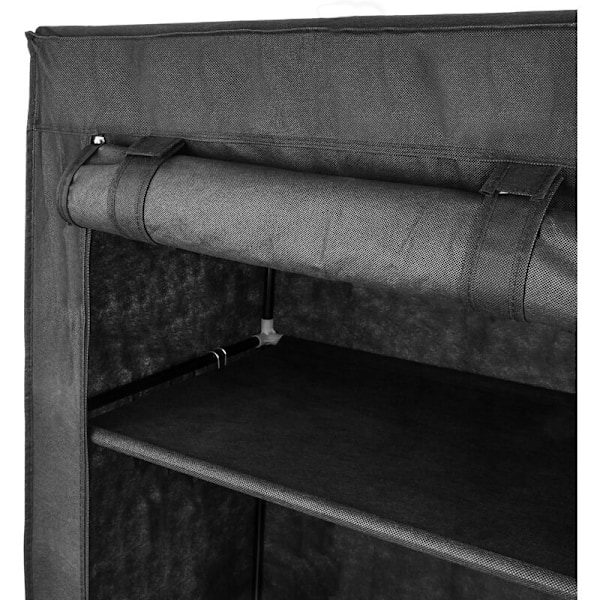 Stof opbevaringskab 70 x 45 x 155 cm sort med rullelåge