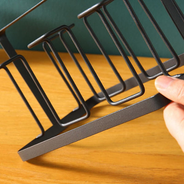 6 Glas Koppar Rack Hållare Torkställ Kök Kopp Hållare Hängande Avloppsförvaring Rack Tillbehör