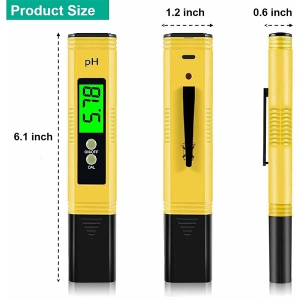 Digital PH-mätare pH-testare, Professionell PH-penna, Hög noggrannhet 0,01 PH, Mätintervall 0-14 PH, Vatten PH-testare Idealisk för hemmadrickande, simning P