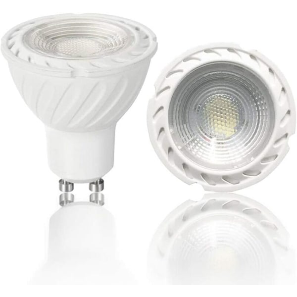 COB LED-lampa GU10 Kallt vitt 6000K, 5W 38° Strålvinkel, Halogen 45W motsvarande 450lm Ej dimbar, Traditionell spotlightlampa för tak och skenor