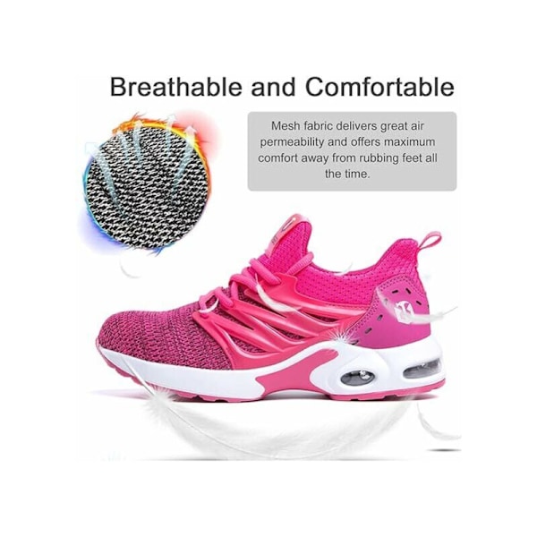 Sikkerhedssko Mænd Kvinder Sneakers Sikkerhedsarbejdssko Byggeplads Sko Ståltå Sikkerhedssko Pink Farve Pink-41