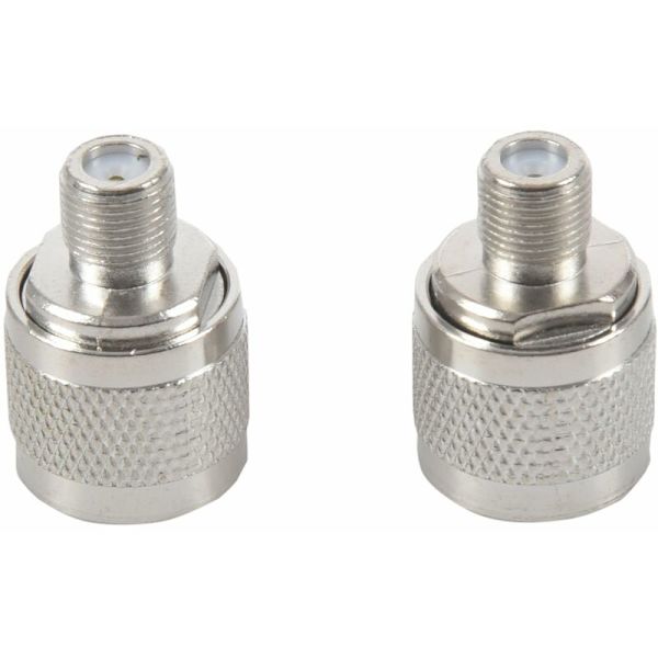 2 st N-typ hane till F RF koaxialadapterkontakt för antenn, silver