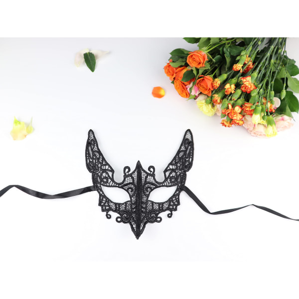Dam Masquerade Mask Black Cat Lace Mask 3st