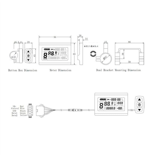Elektriske dele 24V 36V 48V Intelligent KT LCD3 Elektrisk E Controller LCD-panel (Standard)