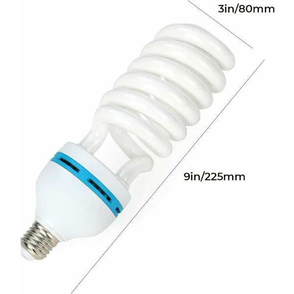 2 kpl 135W CFL-valaisimia valokuvastudioon E27 5500K valaistus valokuvaus energiansäästölamput pehmeälle laatikolle sateenvarjolle