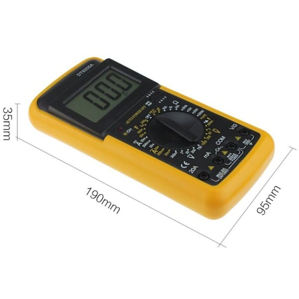 Digital Multimeter DT9205A 1999 Tællinger AC/DC Volt Amp Ohm Diode Kapacitans HFE Kontinuitets Tester Amperemeter Voltmeter Ohmmeter