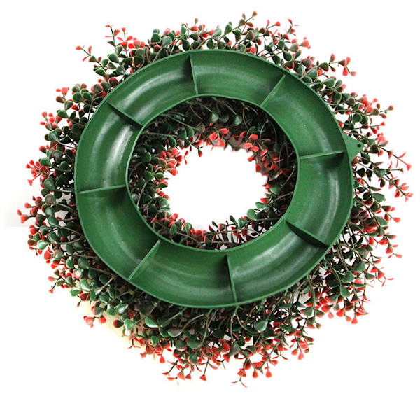 Juledekoration krans - 31x31x7cm - grøn - DENUOTOP