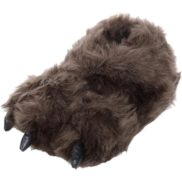 Bekväma björnfötter för män Hibernation Bär Fluffy Novelty Tofflor - Storbritannien storlek 10 Brun