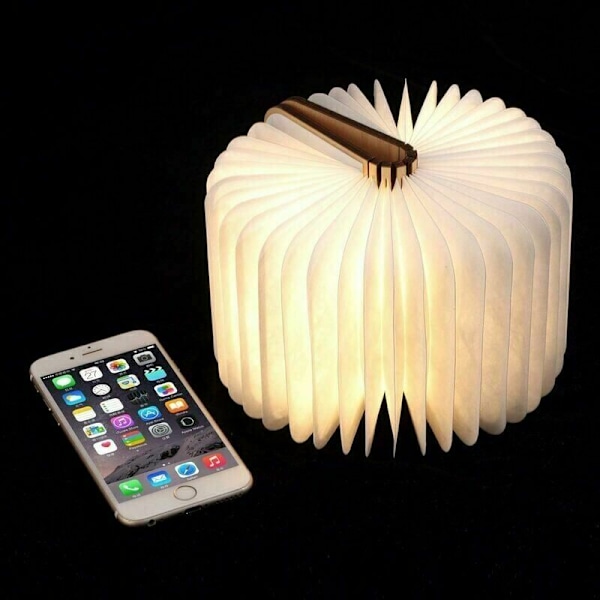 LED-puinen kirjanvalaisin, joululahjaidea, taitettava ja magneettinen kirjanvalaisin, USB-ladattava LED-paperivalaisin, koristeellinen valo 1800 mAh:n akuilla