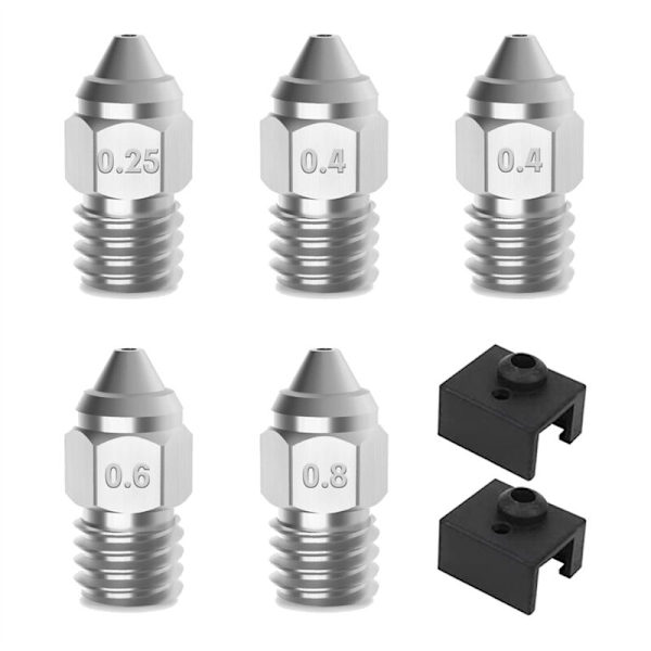 5 -HF dyser med 2 serie 3 S1 silikonestrømper, kobberlegering dyser til ekstruder /Serie -3