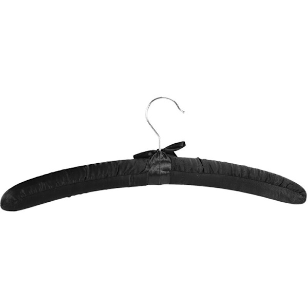 17 tum stora satin vadderade galgar, siden galgar för brudkläder, rockar, kostymer, blus (svart, 5-pack)