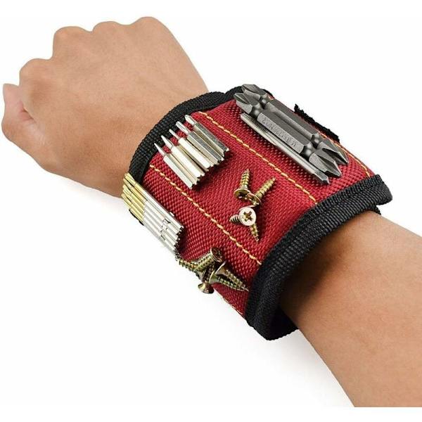 Magnetiskt armband, 10 starka magneter Magnetarmband för att hålla skruvar, spikar, bits, fästelement, brickor, bultar, saxar, små verktyg och
