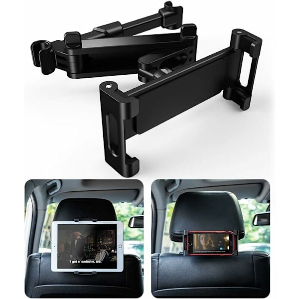 Biltabletshållare, tablethållare för bil Universal nackstöd Auto Rotation 360° Justerbar storlek 6-12 tum för iPad 2/3/4 / Mini/Air, Samsung Galaxy T