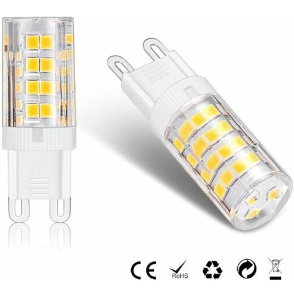 G9 LED-pære, varm hvid 3000K 5W G9 LED-pære svarende til 40 W halogenpærer 420 lumen ikke dæmpbar, 10-pak [Energiklasse A+],