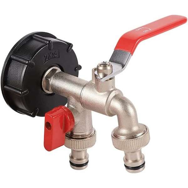 IBC S60X6 Vandtankadapter Grov Gevind med Slangetilslutning Rustfrit Stål Ventil Tud Tilbehør (3/4\" Ydre Gevind)