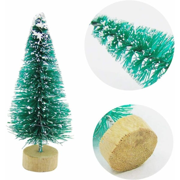 34 st mini julgran snö frost tall DIY hantverk skrivbordsdekoration julgransprydnader träddekorationer