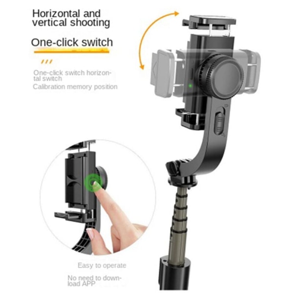 Ny Gimbal Stabilisator med Fyllningsljus Selfie Stick Fällbar Trådlös Bluetooth Stativ för IOS Android