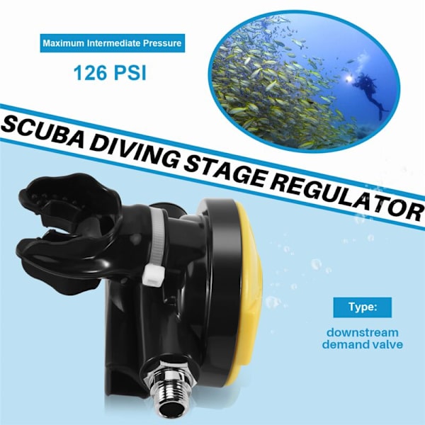Scuba Diving 2. trinn Profesjonell Regulator Sub Octopus Utstyr Tilbehør - Gul