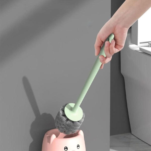 Toiletbørste og holder, kompakt toiletskål rengøringssæt til dyb rengøring af badeværelset