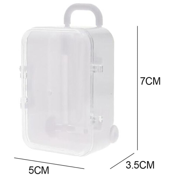 Hvid mini rulle rejse kuffert slikkasse kreativ personlighed bryllup slikkasse trolley kuffert slikkasse legetøj lille opbevaringsboks