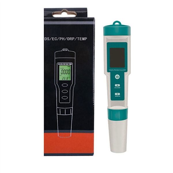 7 i 1 PH/TDS/EC/ORP/Salinitet/SG/Temperatur Kvalitetstester C-600 for Drikking, PH-måler for Akvarier
