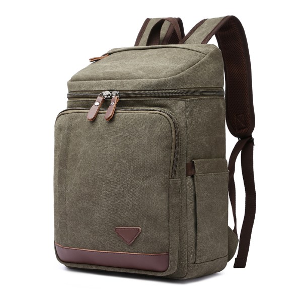 Casual väska i canvas, ryggsäck, stor kapacitet utomhussportväska för män, skolväska för studenter