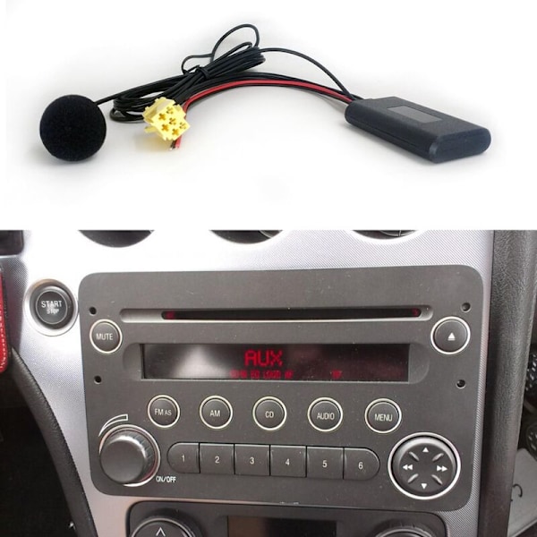 Auton Bluetooth 5.0 Aux-kaapeli, mikrofoni, handsfree-matkapuhelinsovitin Grande Punto 159 -autoille