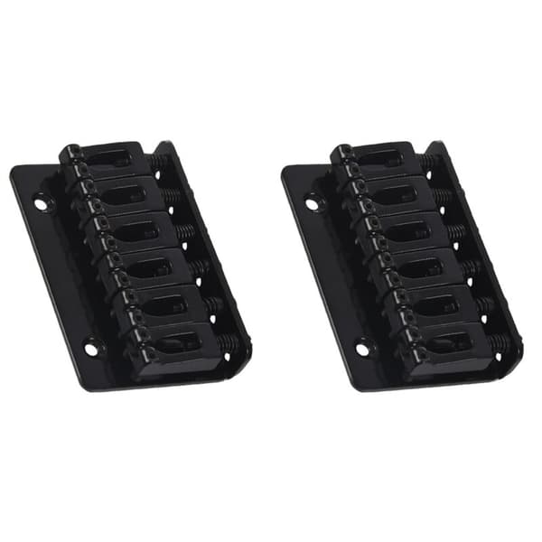 2x 6-strängad Fast Hardtail Gitarrbro Svart för Strat