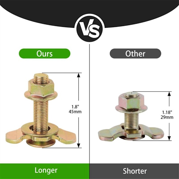 L-Spor Threaded Stud Connectors, Dobbelt Gevindet Stud Fastgørelse til L-Spor, Brugt med L-Spor Skinner, Guld