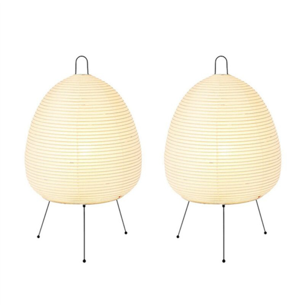 2X Japanska Rispapperslyktor LED Bordlampa Vardagsrum Sovrum Sängbord Studie Hotell Hem Tripod Golvlampa, EU-kontakt