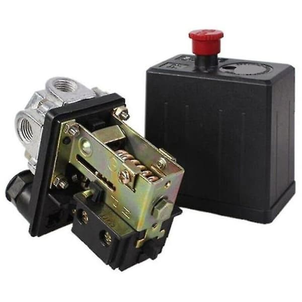 Trykluftkompressor Trykregulering Trykføler 220v 175psi Heavy Duty - Sort
