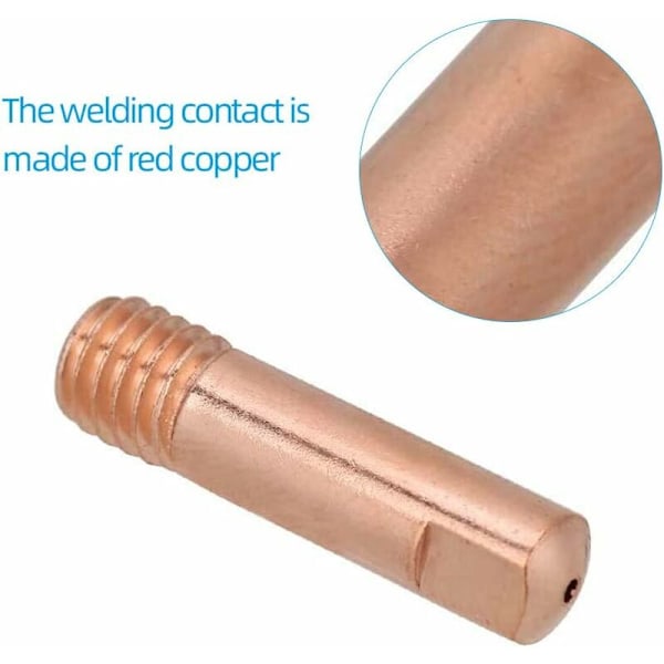 20 stk. 0,8 mm Kobber Kontaktspidser til 15AK MIG/MAG Svejsbrænder