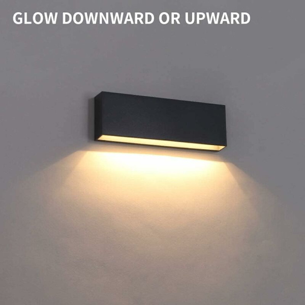 18W LED-seinävalaisin Ulkotiloihin Tummanharmaa, IP65 Sääsuojattu Seinävalaisin, 3000K Lämmin Valkoinen Moderni Ulkoseinävalaisin Terassille Pihalle, Muovi-30C