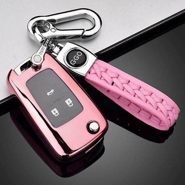 Myk TPU-bilnøkkeldeksel for Cruze Aveo Sail Captiva Opel (rosa A)