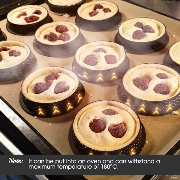 10 stk runde tertekakeformer Mousse perforert kutter Rund form Mousse sirkelring Tertering-