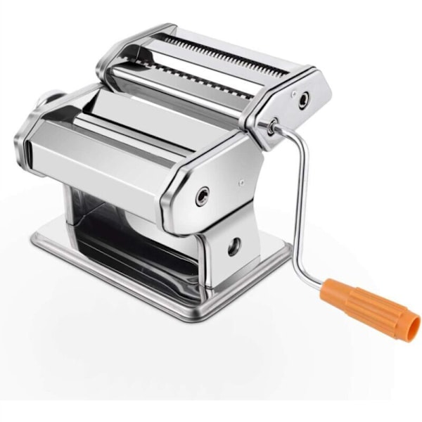 Manuaalinen pastakone, nuudelileveys 2/4,5 mm, voidaan kiinnittää pöytään, spagettia/fettuccinea/raviolia/lasagnea varten, 20,5 x 20,5 x 14 cm