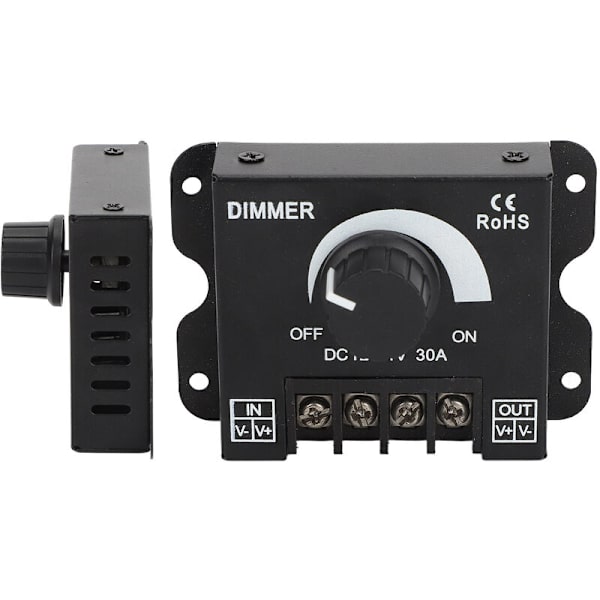 Enkelkanals LED-Dimmer Trinløs Dæmpning Fremragende Varmeafledning LED-Lystrimmel Dimmer DC 12‑24V