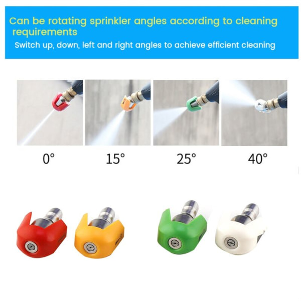 Multi Degree Cleaner Spray Nozzle Tips, 360 Degree 1/4 Connection, Spray Kits för , Pack of 4