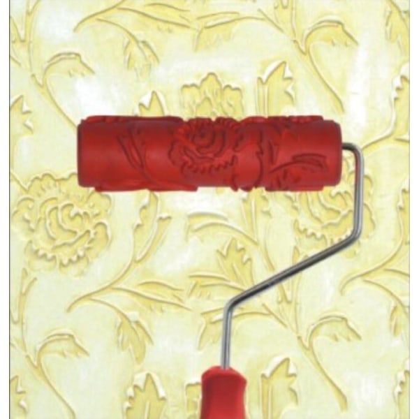 7-tommer DIY-mønstret malerulle, dekorativ gummirulle med plastikhåndtag