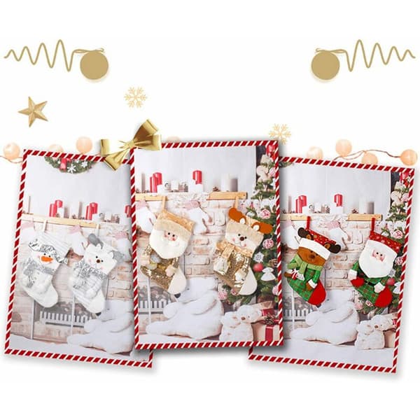 Stor julepyntstrømpe med glitter, julepynt til juletreet