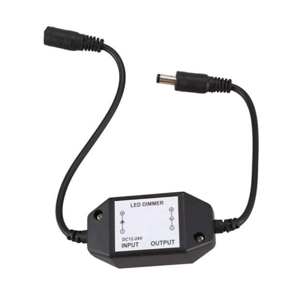 2X 12V/24V 6A LED Dimmer Controller Juster Lysstyrke for Enkeltfarvet Klar, Sort
