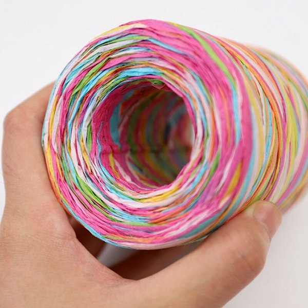 Värikäs paperiraffia koristeköysi lahjapaketin käärimiseen DIY-askarteluun häihin syntymäpäiväjuhliin jouluun, A