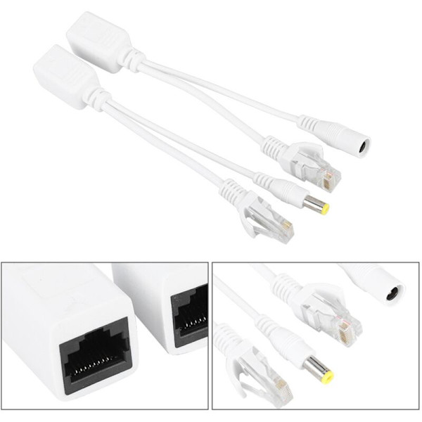 10 Par Poe IP Kamera RJ45 Ethernet Kabel Injektor Adapter DC 12V -