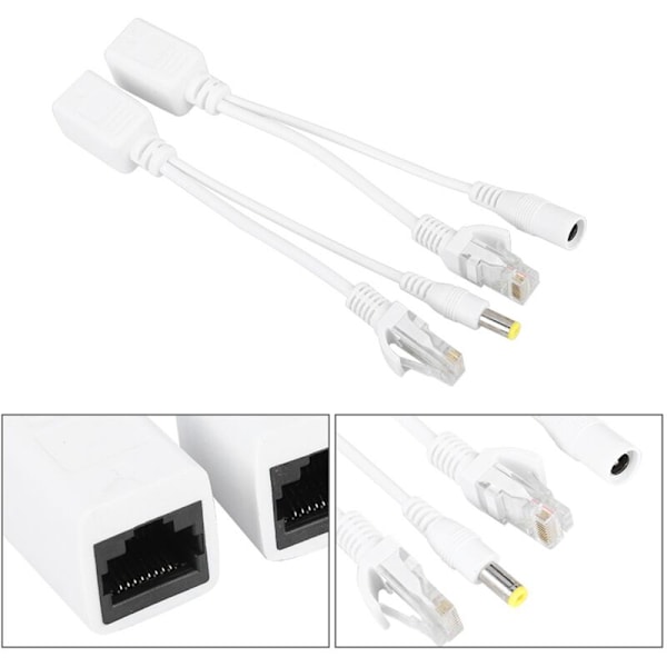 10 Paria Poe IP-kameran RJ45 Ethernet-kaapeli-injektorin sovitin DC 12V -